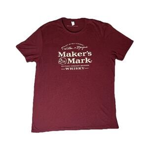 Maker’s Mark Bourbon Whiskey T-Shirt Size XL Maroon Graphic Tee Bill & Margie